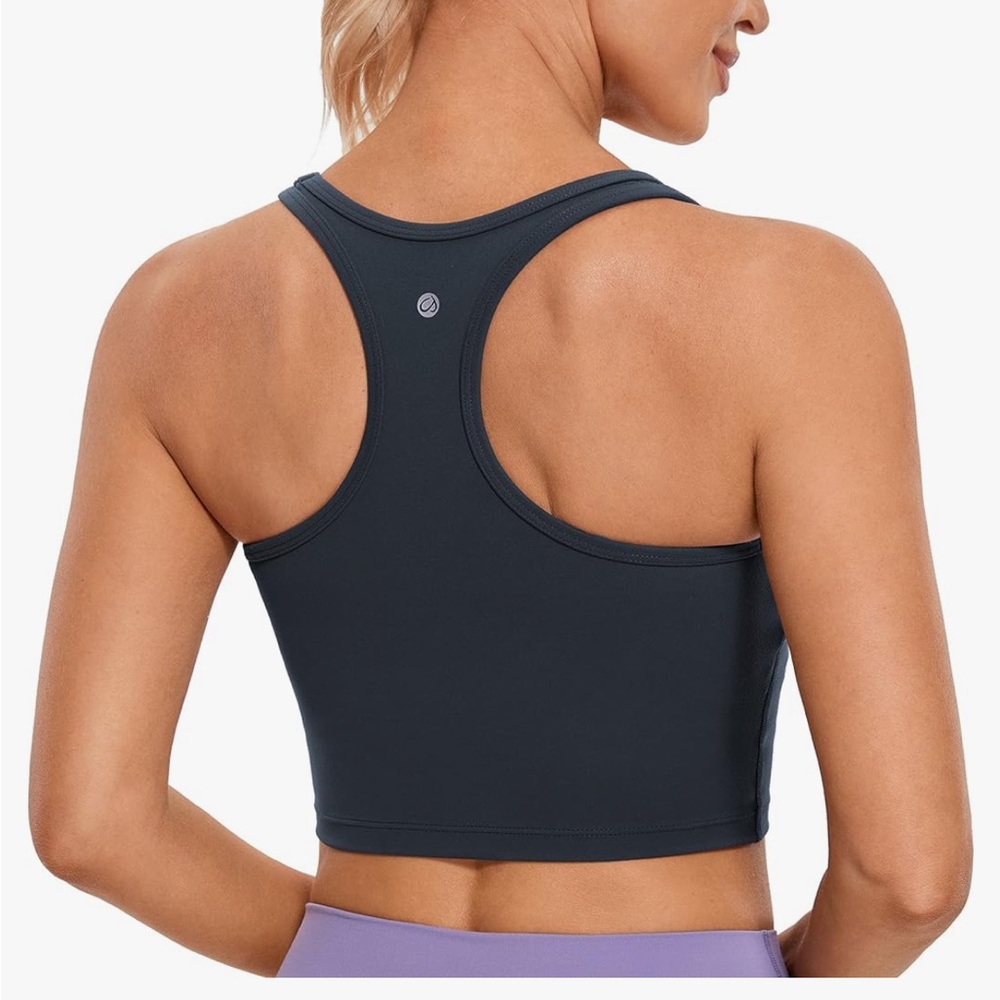 CRZ Yoga racerback tank. Color Navy